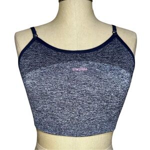 Gymshark Flex Strappy Sports Bra, Charcoal Mark / Dusky Pink, M